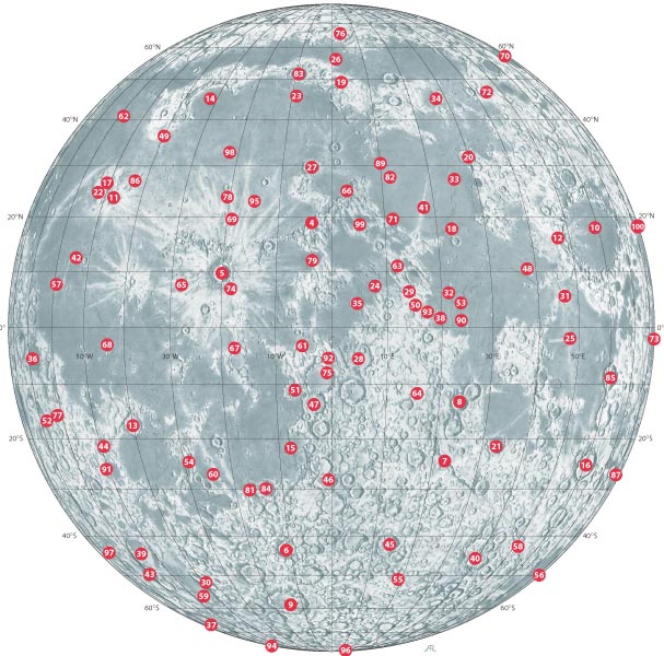 El mapa Lunar 100 (skyandtelescope.org)
