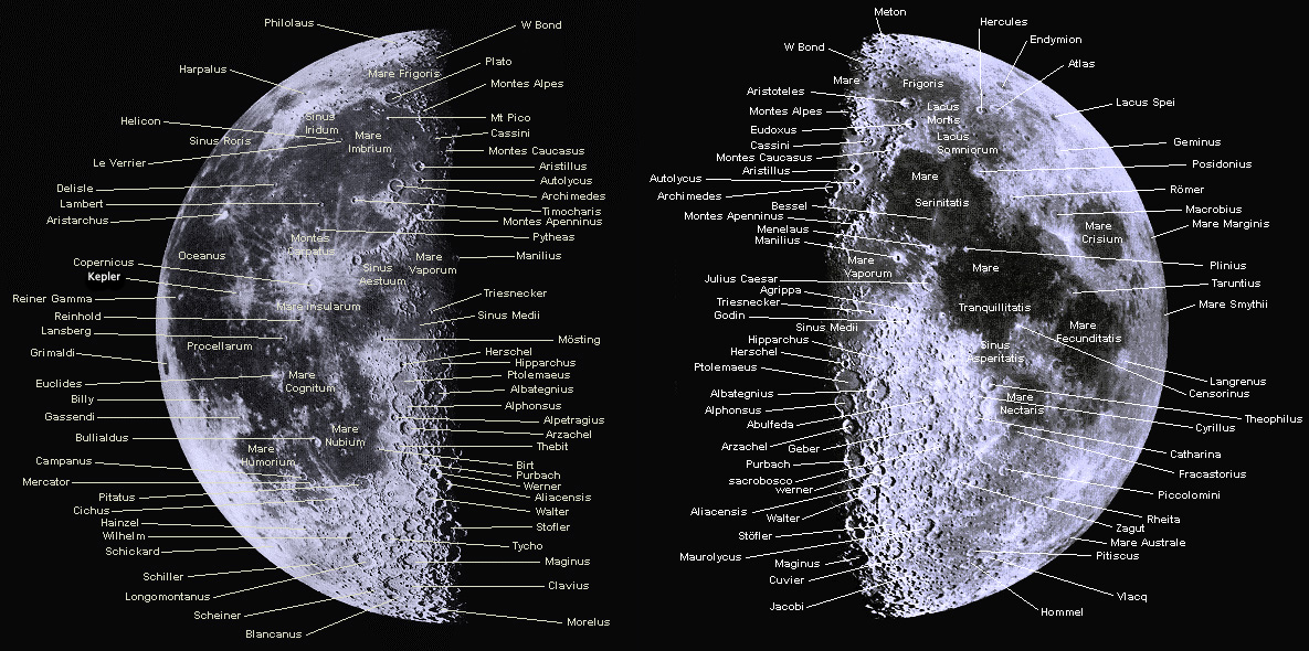 Cráteres lunares (astronoo.com)